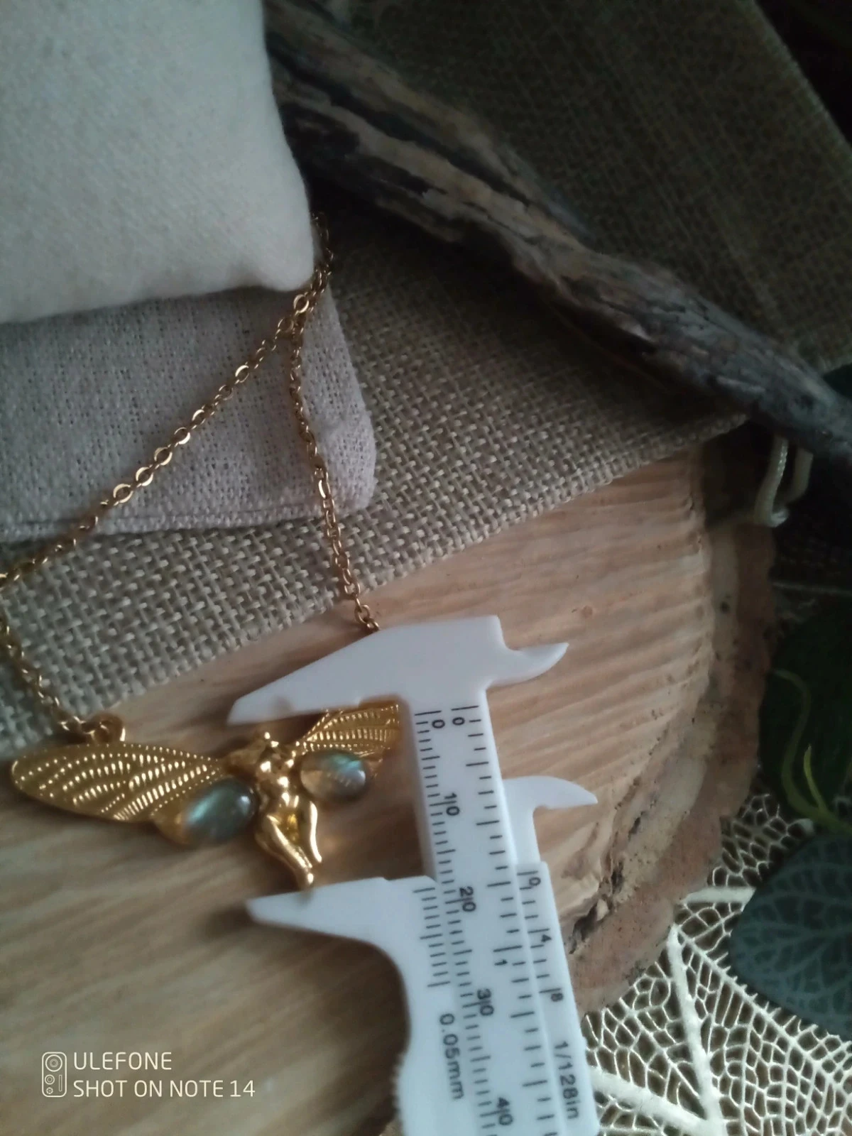 Vrouwen hanger ketting vlinder en labradoriet stenen + kaart – photo 5